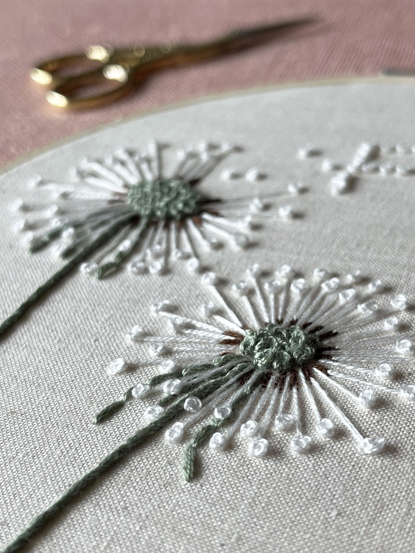 Dandelion embroidery kit