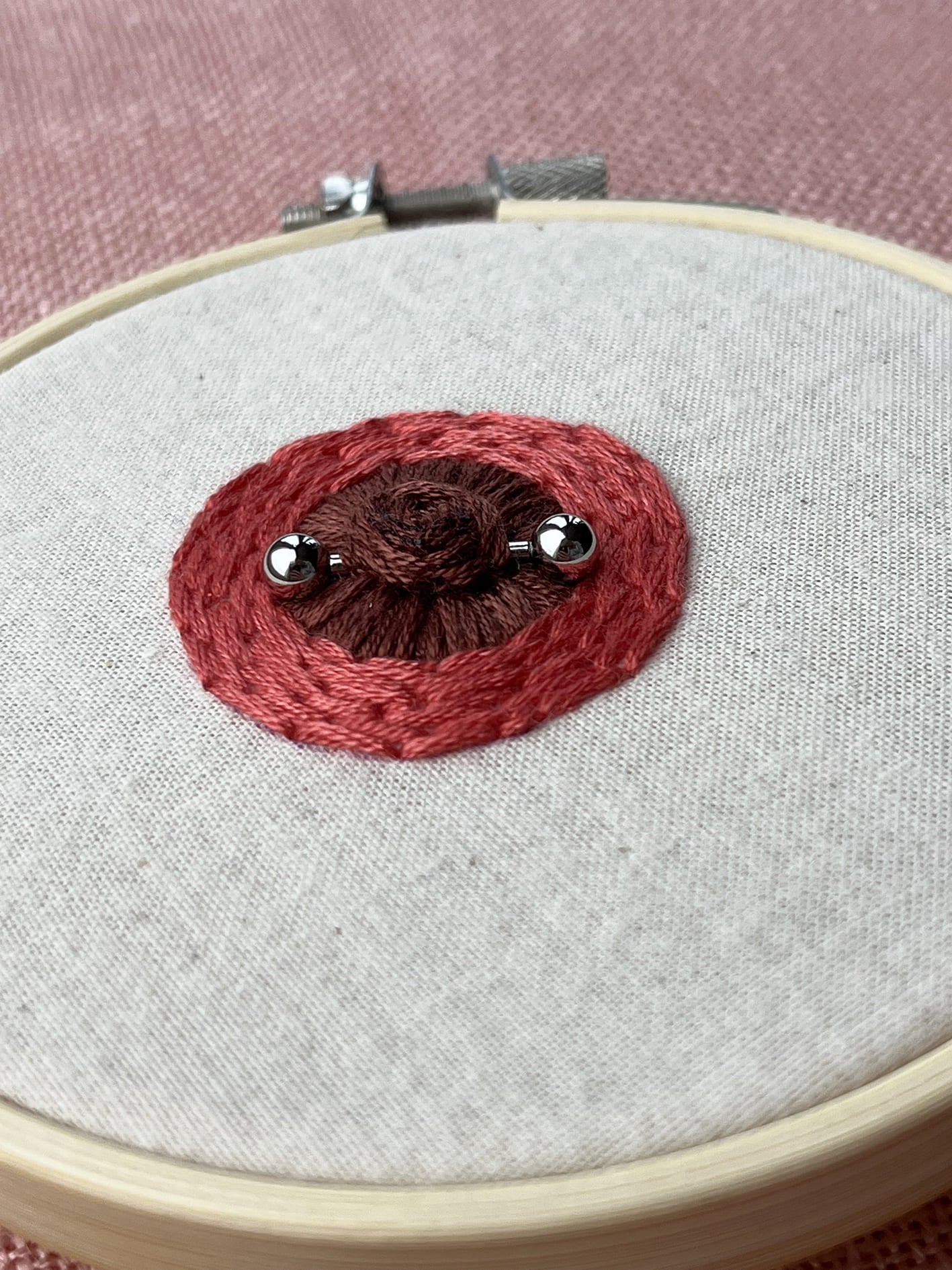 Pierced Nipple Brown embroidery kit