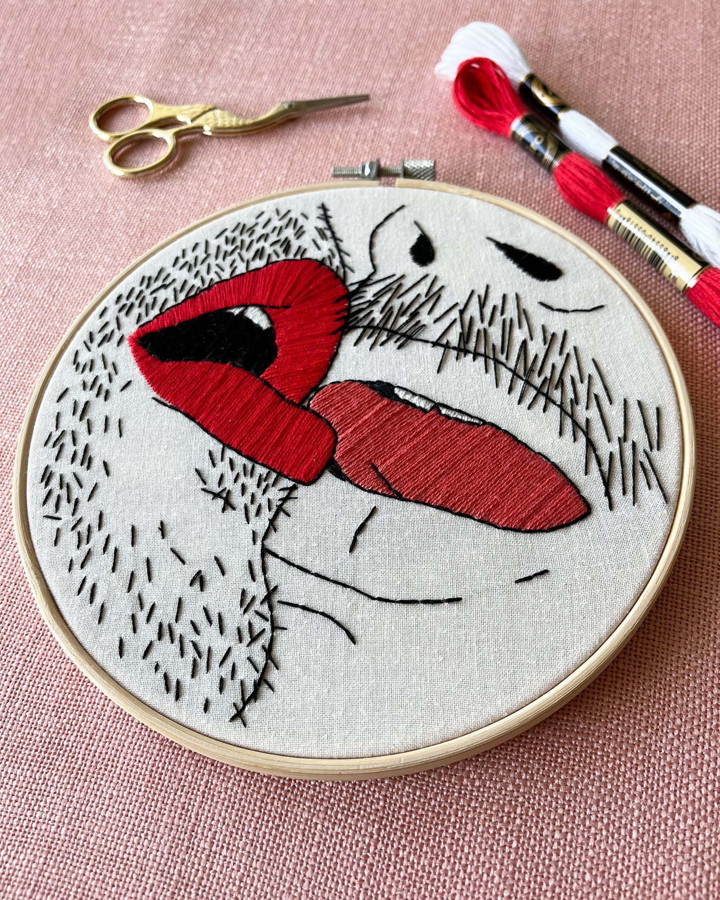 Moustache Lovers embroidery kit