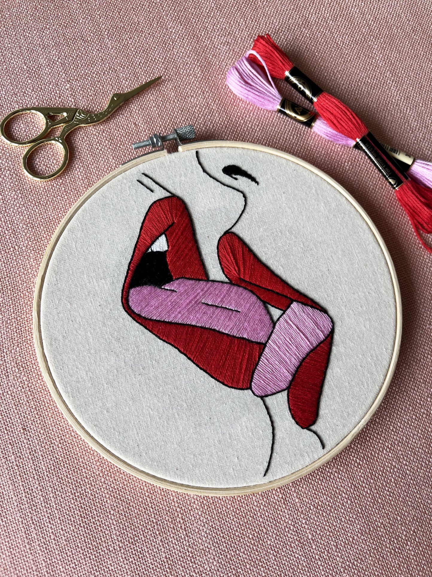 Lipstick Lovers embroidery kit