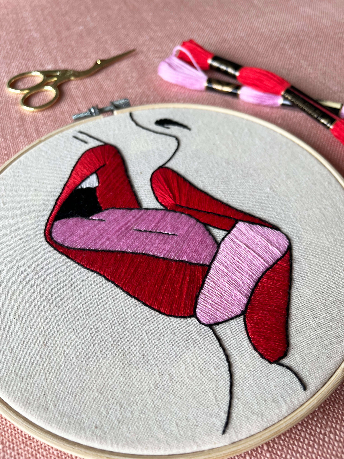 Lipstick Lovers embroidery kit